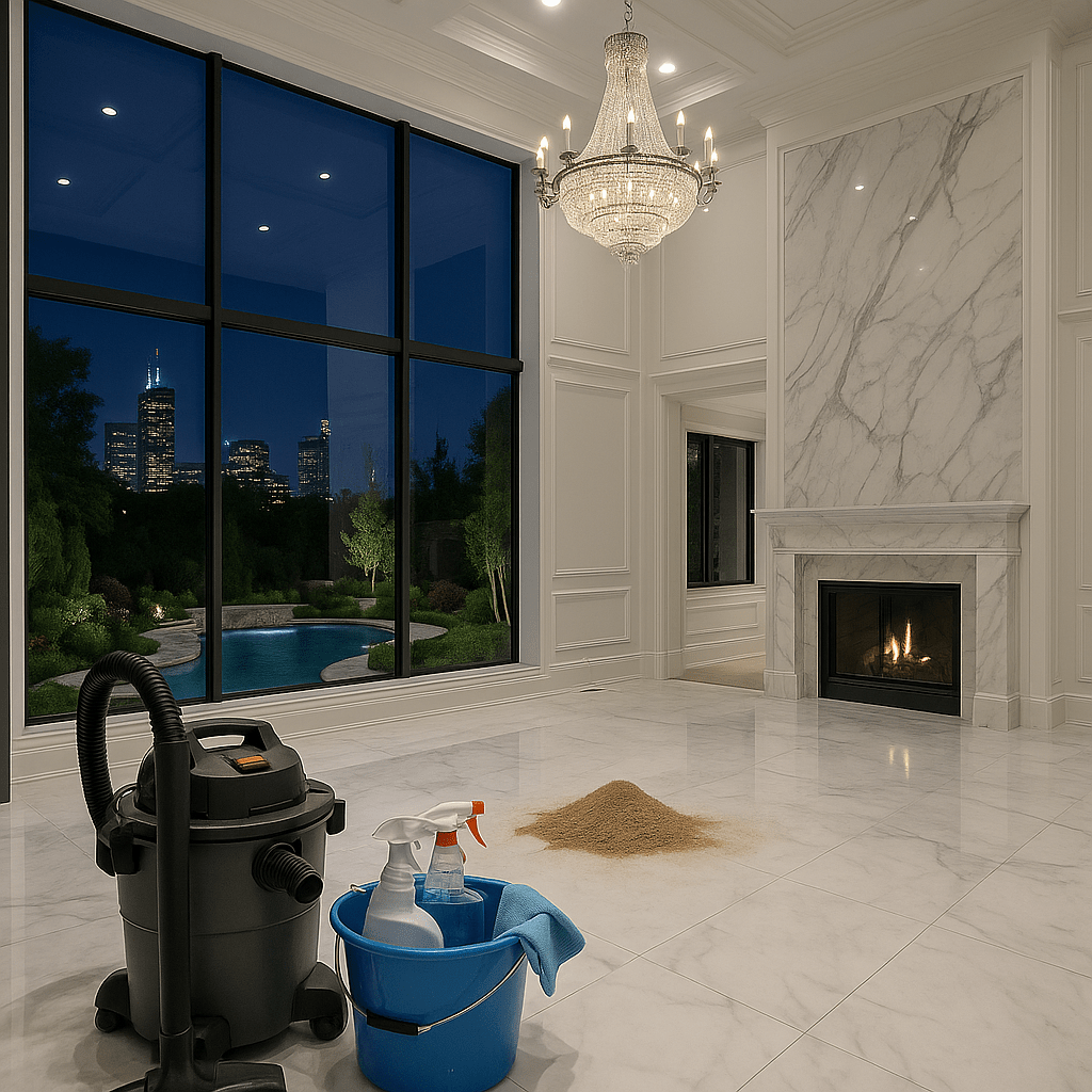 Finished construction project after professional cleaning