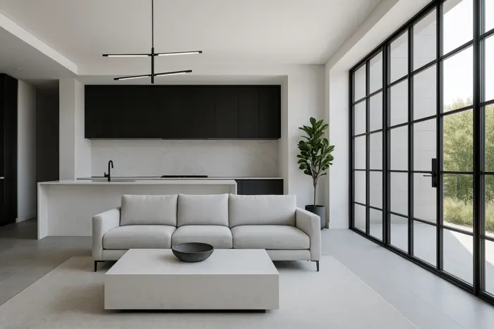 Modern minimal finished living space